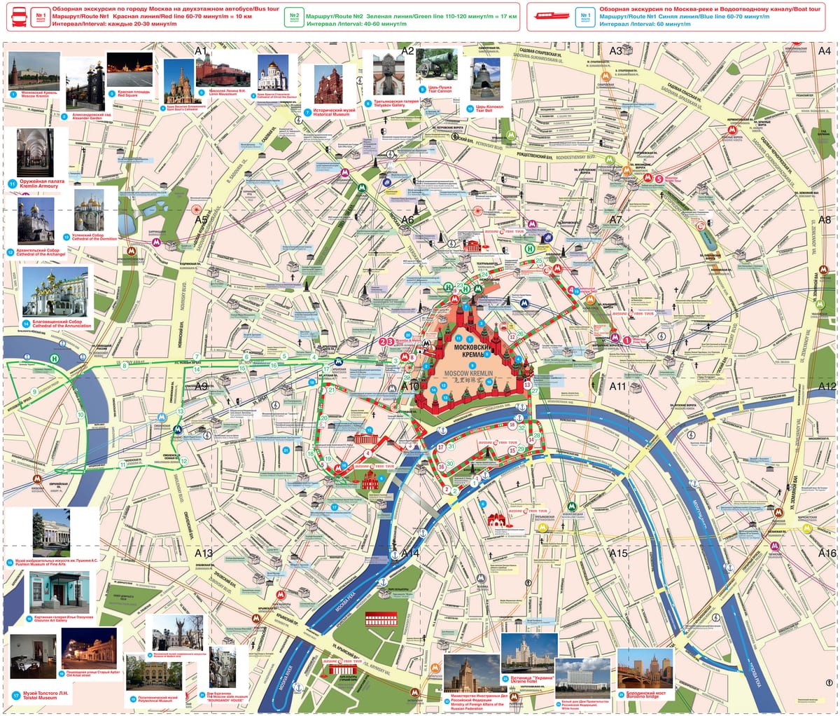 Carte du bus touristique hop-on hop-off City Sightseeing