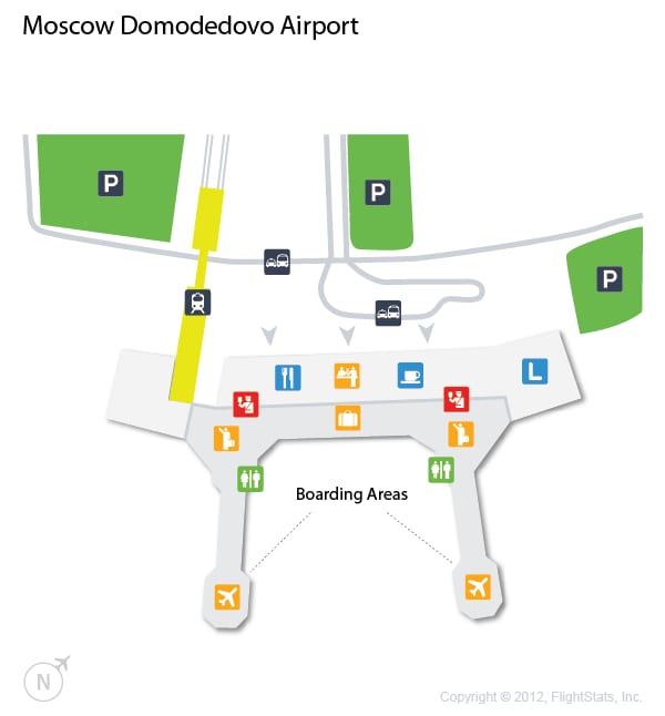 Carte du terminal et de l'aéroport Domodedovo (DME)