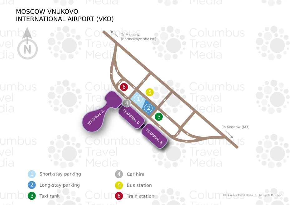 Carte du terminal et de l'aéroport Vnukovo (VKO)